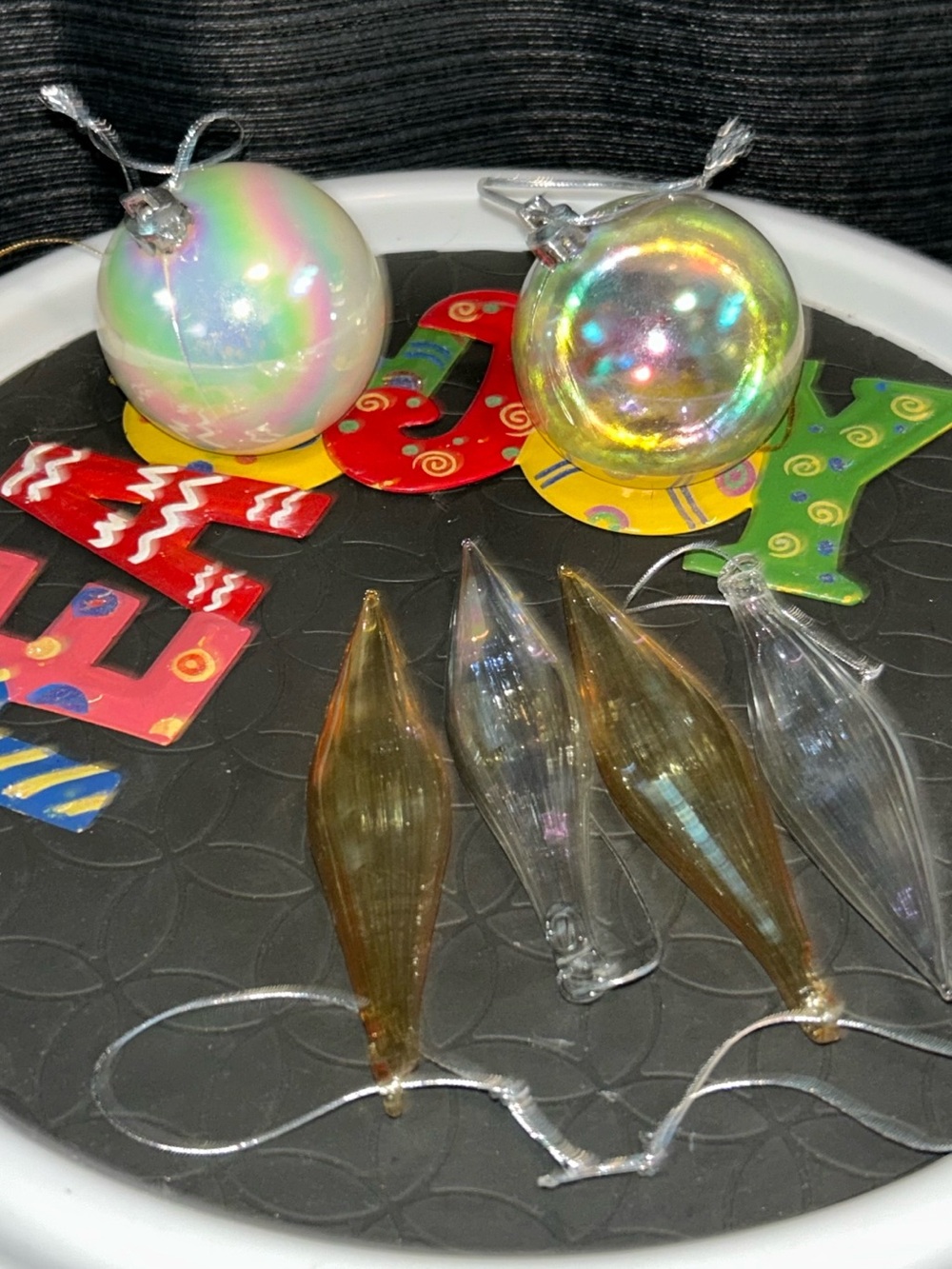 Buy 3item 20%off Iridescent Hand Blown Glass Xmas Ornaments - Multi-Color GC